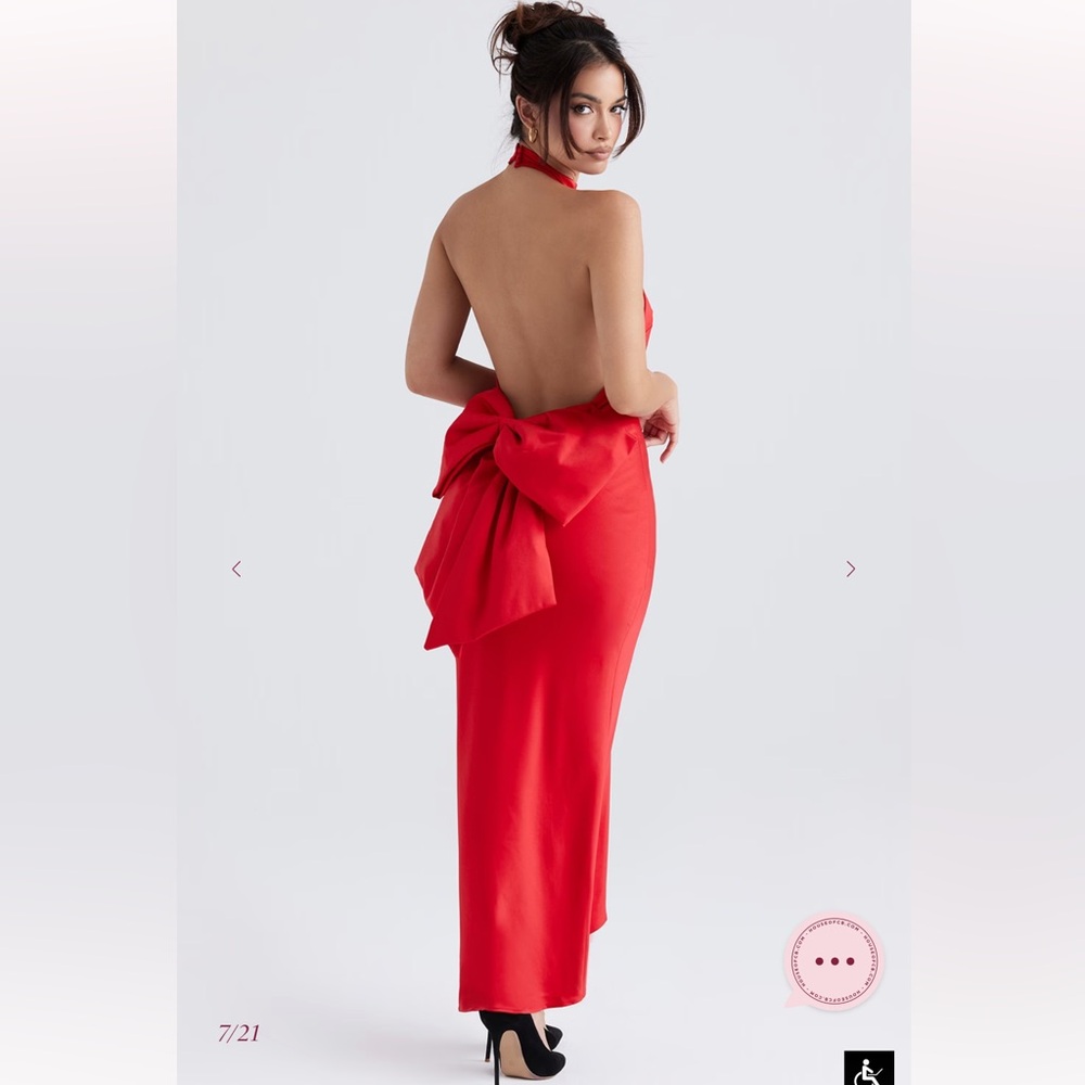 House of CB Red Backless Dress with Large Bow